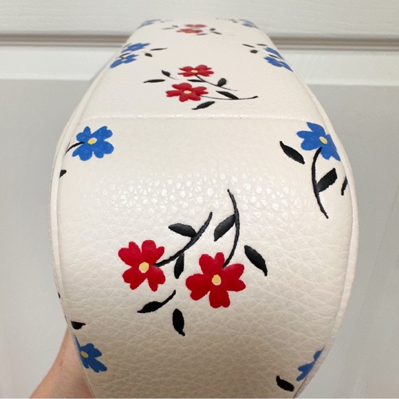 Coach Teri Floral Chalk Multi Pebbled Leather Shoulder Bag NWOT - Picture 11 of 14